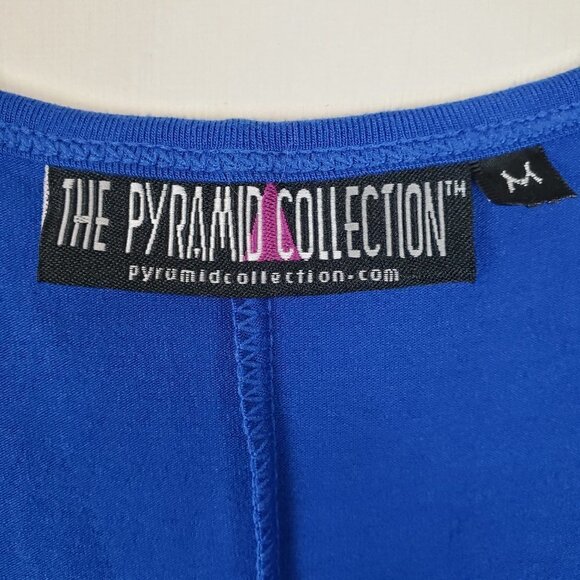 Pyramid Collection Drape Neck Top Sleeveless Royal Blue Cowl Womens Size Medium - Picture 4 of 6